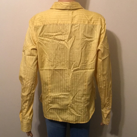 Valerie Stevens Button Up Yellow Blouse Sz Lg - Picture 5 of 8